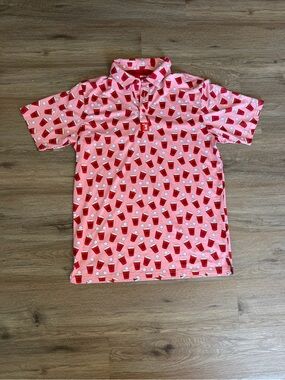 Men's Bogey Bros Polo Shirt with Beer Pong Print